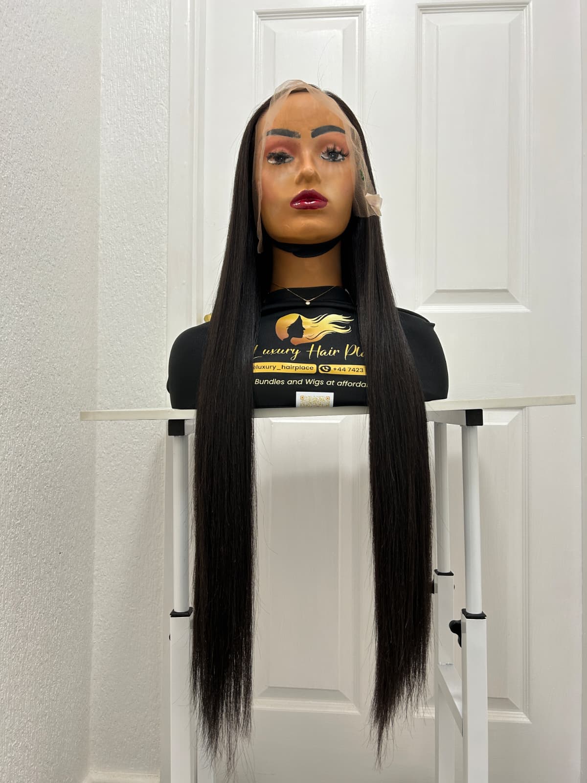 Extra Long Straight Black Wig - Premium Length