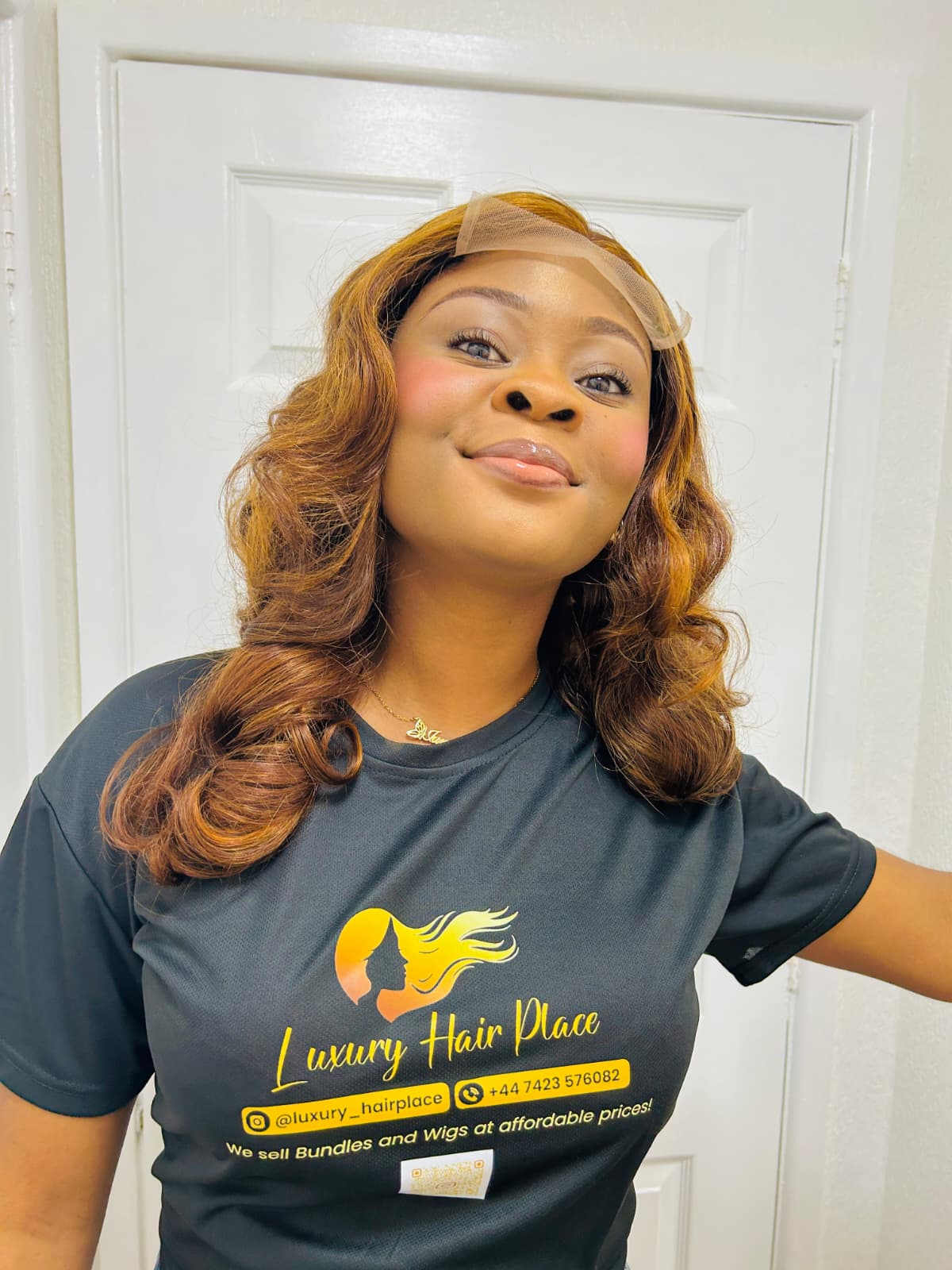 Hair Couture Collection - Premium honey curls lace wig showcasing natural texture and professional styling